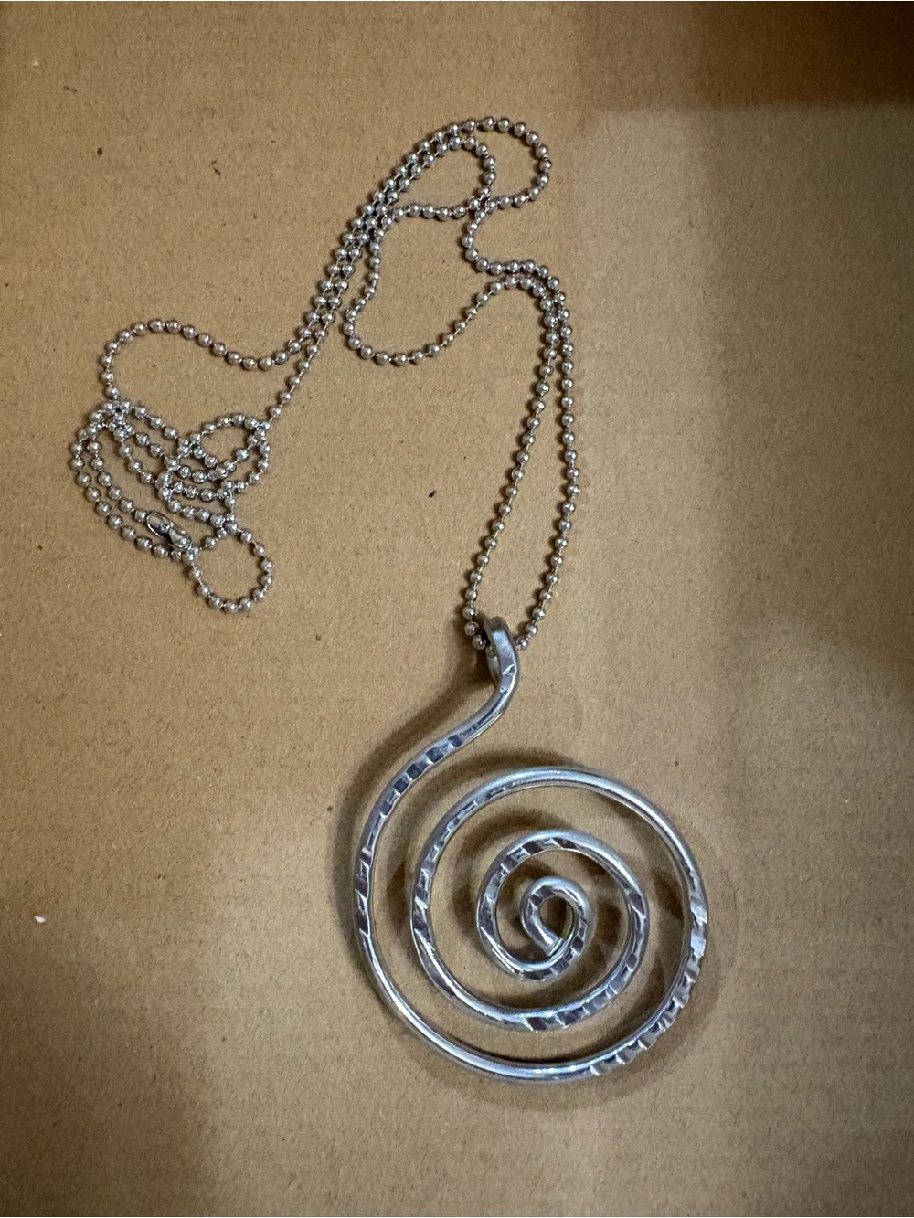 Silver Spiral Pendant Necklace - Women Jewelry